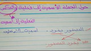 شرح أنواع الجمل( الجملة الاسمية 🌹والجملة الفعلية) والتحويل بينهم 🌹للصف الثاني والثالث والرابع