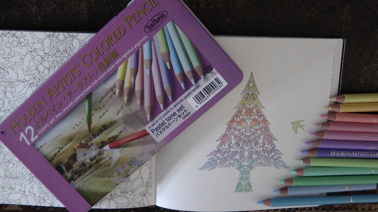 Holbein Pastel Tone Pencil Set Review & Colouring from Miniature Enchanted Forest by Johanna Basford
