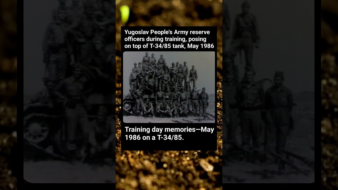 Yugoslav Army Training (1986): Reserve Officers on a T-34/85 Tank | Cold War Photo