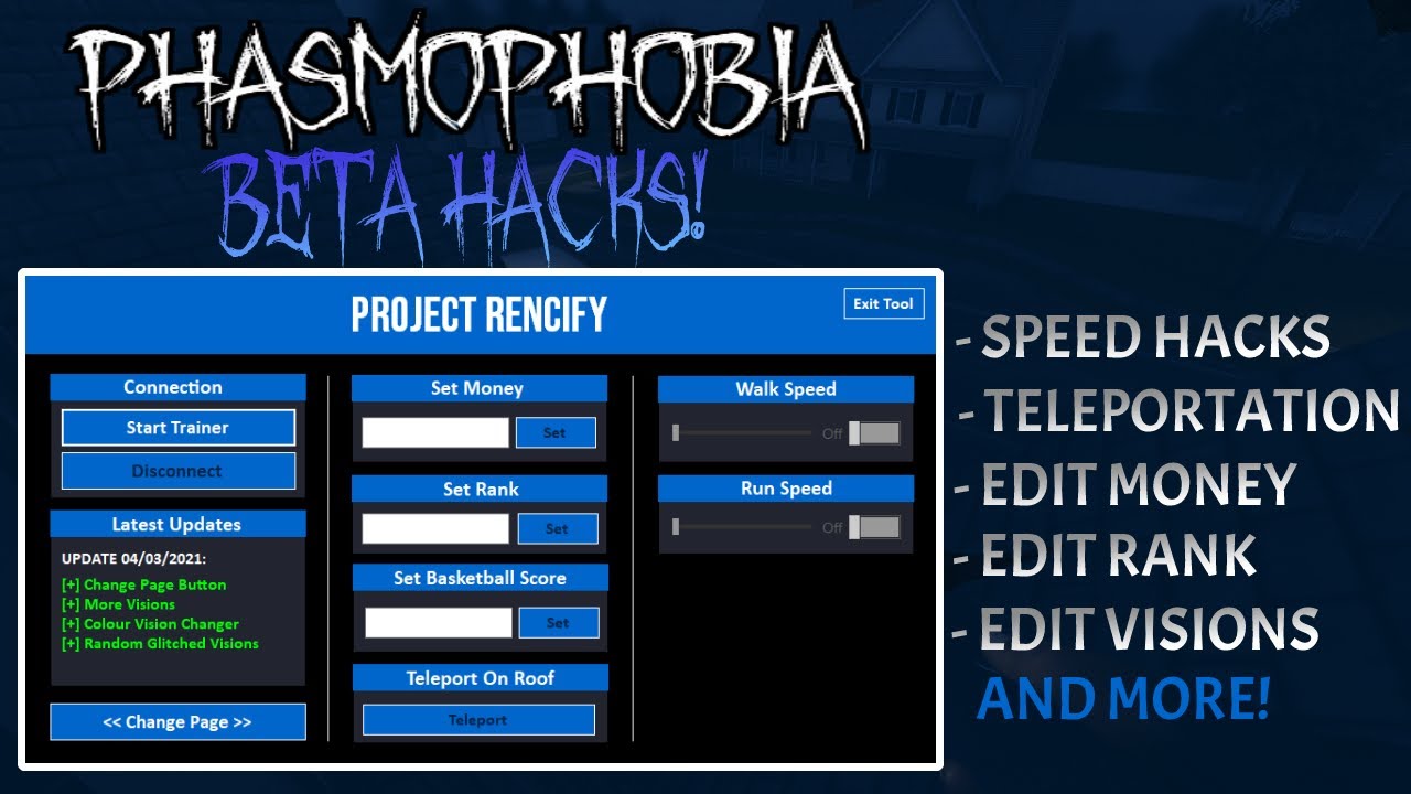 [Phasmophobia Steam/Cracked] NEW CHEAT TRAINER! V2.0 Speed Hack
