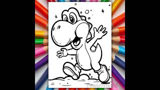🎨 Watch SUPER MARIO Coloring Page come to Life! 😍🖍️ #Shorts #coloring #coloringpages #supermario