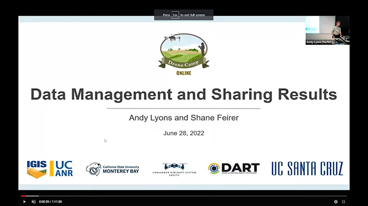 DroneCamp 2022 ep08: Data Management and Sharing