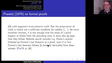 Computer-Assisted Proofs and Math. Understanding: the case of Univalent Foundations - Andrei Rodin