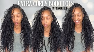 QUICK Extra Curly Boho Locs In HALF THE TIME using CROCHET Feat Hot Braids Human Hair