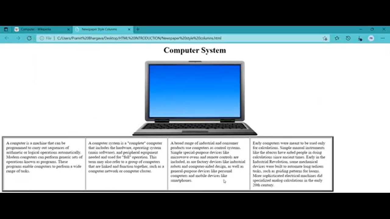 How to make Newspaper Style Columns in HTML