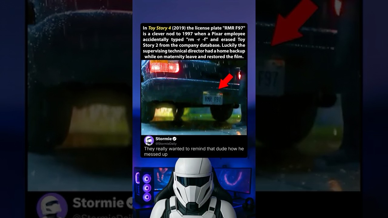 In Toy Story 4 (2019) the license plate hides a Toy Story 2 disaster