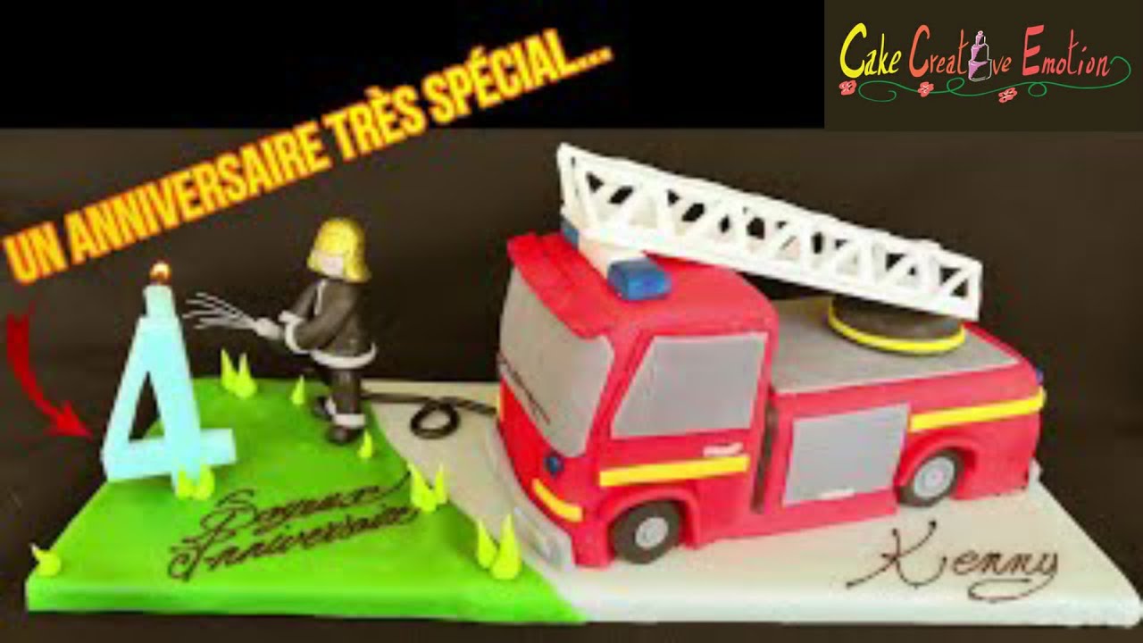 Tuto Creation Montage D Un Gateau D Anniversaire En Forme De Camion De Pompier En Video Inversee Youtube