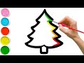 Archa rasmini chizish va boʻyash bolalar uchun / Drawing Christmas tree For children/ рисование Ёлка