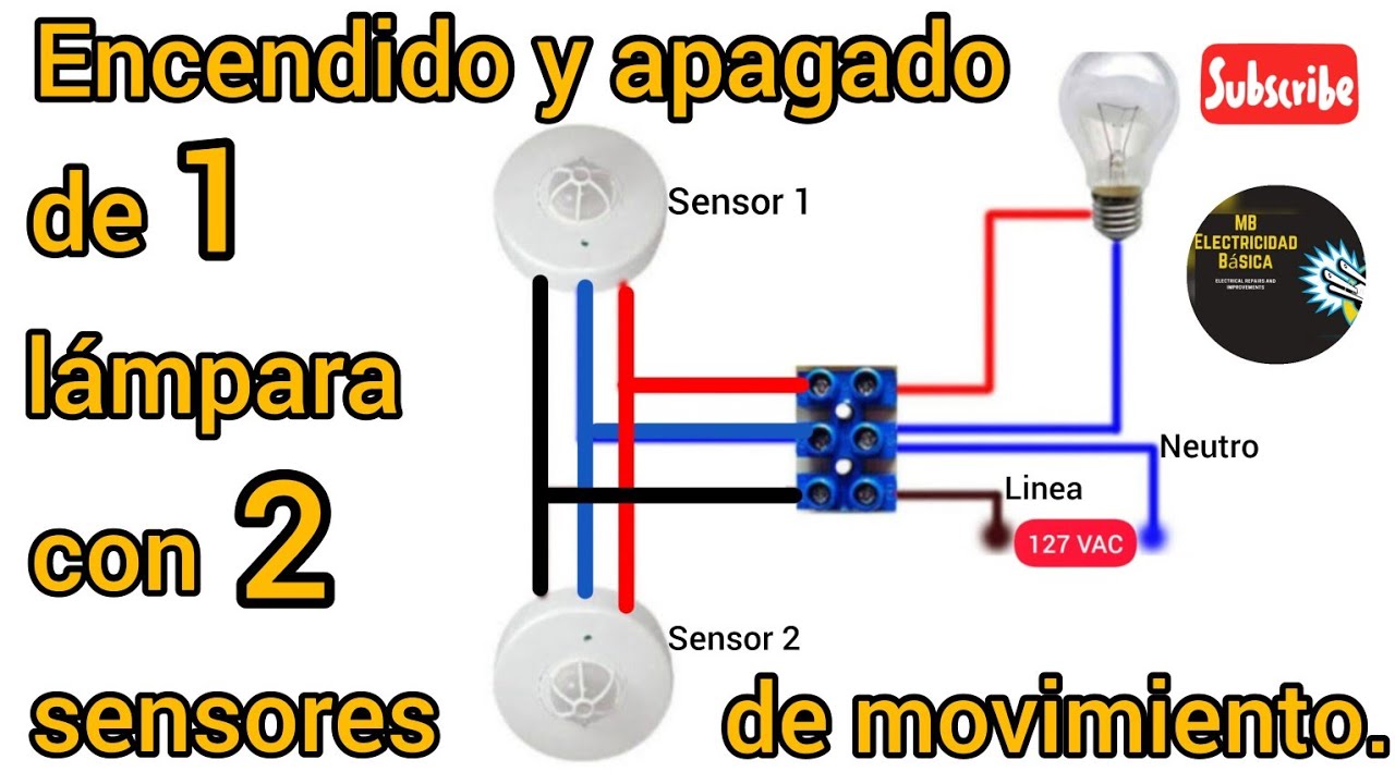 Cómo conectar 2 sensores de movimiento a una misma lámpara. LA MEJOR  EXPLICACIÓN FÁCIL Y RÁPIDO. 