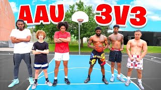 3v3 Cam's AAU Basketball Team vs Cash, Flight \& Kenny!