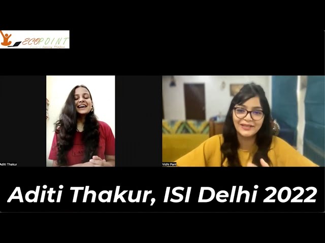 Aditi Thakur | ISI Delhi 2022 | MSQE | Consistency is the key |