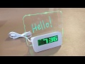 GTT LCD Backlight USB Digital Alarm Clock with Memo Message Board and Highlighter
