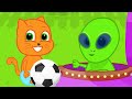 🔴 Cats Family in English - Friend Alien Cartoon for Kids