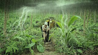 solo bushcraft  Build a shelter, camp alone underground.