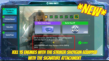 Kill 15 Enemies with the Striker Shotgun Equipped with the Signature Attachment | codm new event