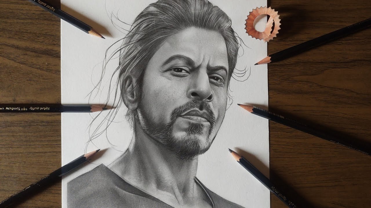 Srk sketch | color pencil drawing Shahrukh khan | A realistic portrait  drawing timelapse - YouTube