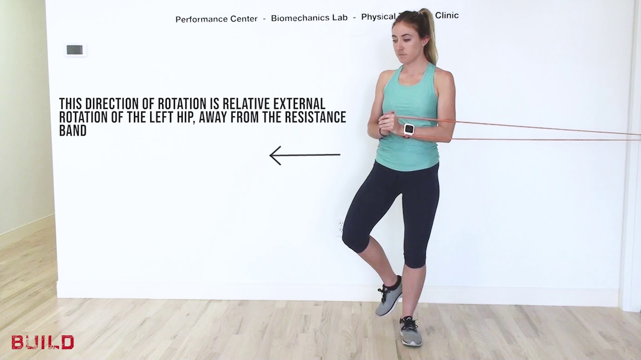 Single Leg Hip Rotation with Resistance Band YouTube