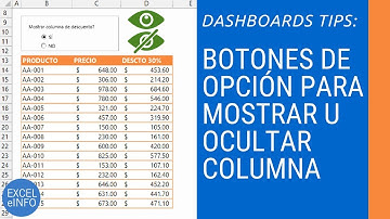 Dashboards Tips: Usar Botones de opción en Excel para mostrar u ocultar columna @EXCELeINFO