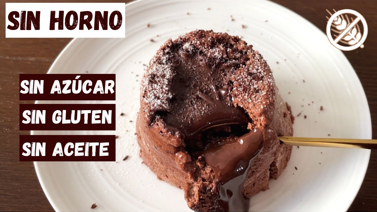 VOLCÁN - COULANT de CHOCOLATE en 1 minuto 😍 | SIN HORNO | Light, Saludable y Fácil (LAVA CAKE)