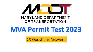 MVA Permit Practice Test 2023 with 25 Questions (Maryland MDOT)