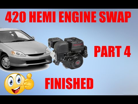 Episode 15. We finish the 420 HEMI engine swap on our lawnmower powered car.