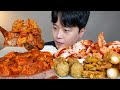 [와차밥] 묵은지닭볶음탕 양파겉절이 오징어튀김 김말이튀김 야채튀김 요리먹방 Braised Spicy Chicken ASMR MUKBANG REAL SOUND EATING SHOW