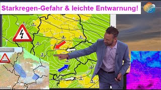 Starkregen-Gefahr & leichte Entwarnung! Durchgehend gewittrig, Freitag im Süden Regen-Tief.