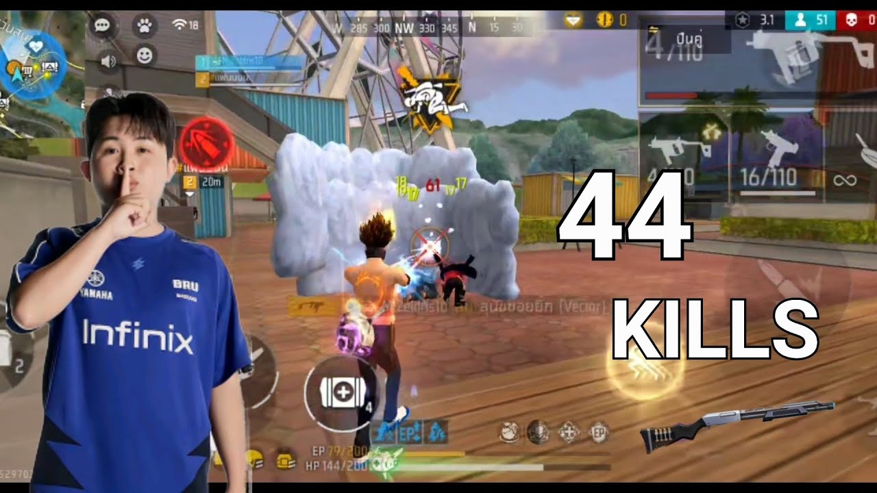 BRU WASSANA 44 KILLS FULL LIVE FREE FIRE RANKED 