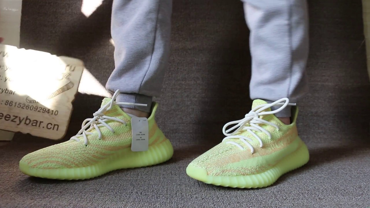 yeezy 350 yellow on feet