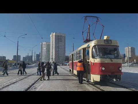 Поездка на новом маршруте трамвая в Солнечный