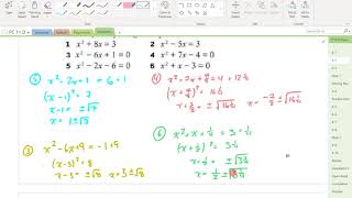 Oct 17 Block D Completing the Square Part 2