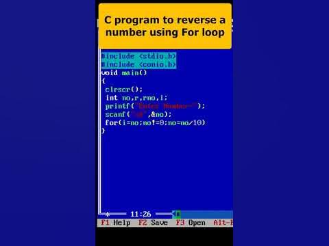 Reverse Number Program using For Loop in C Program Part 60 | C ...
