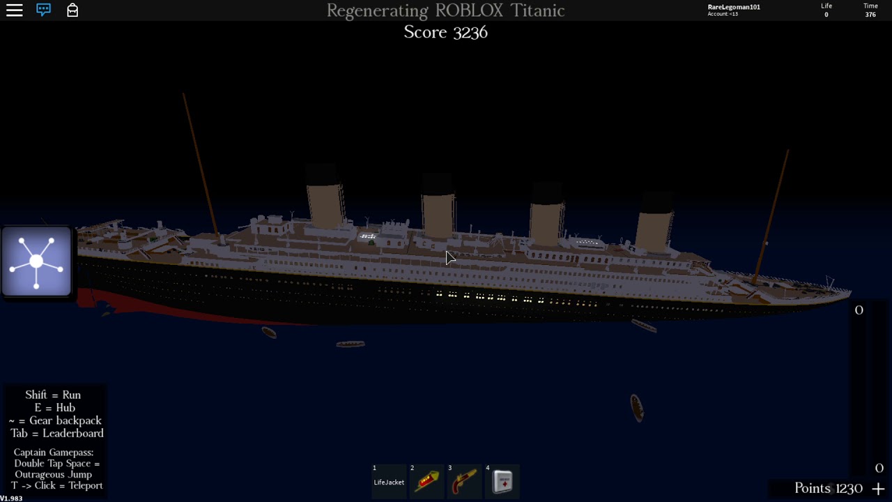 Roblox Titanic Sinking Timelapse Youtube - titanic sinking cinematic roblox youtube