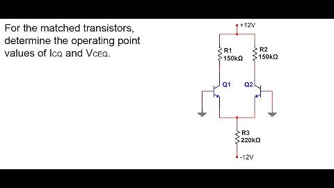 Differential Amplifier | Find Operating Point (ICQ & VCEQ) | BJT Circuit Analysis 01 A