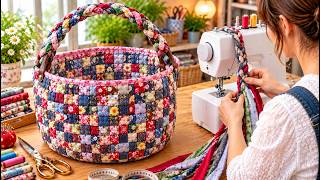 Don't Throw Away Your Fabric Scraps! Make This Beautiful Basket