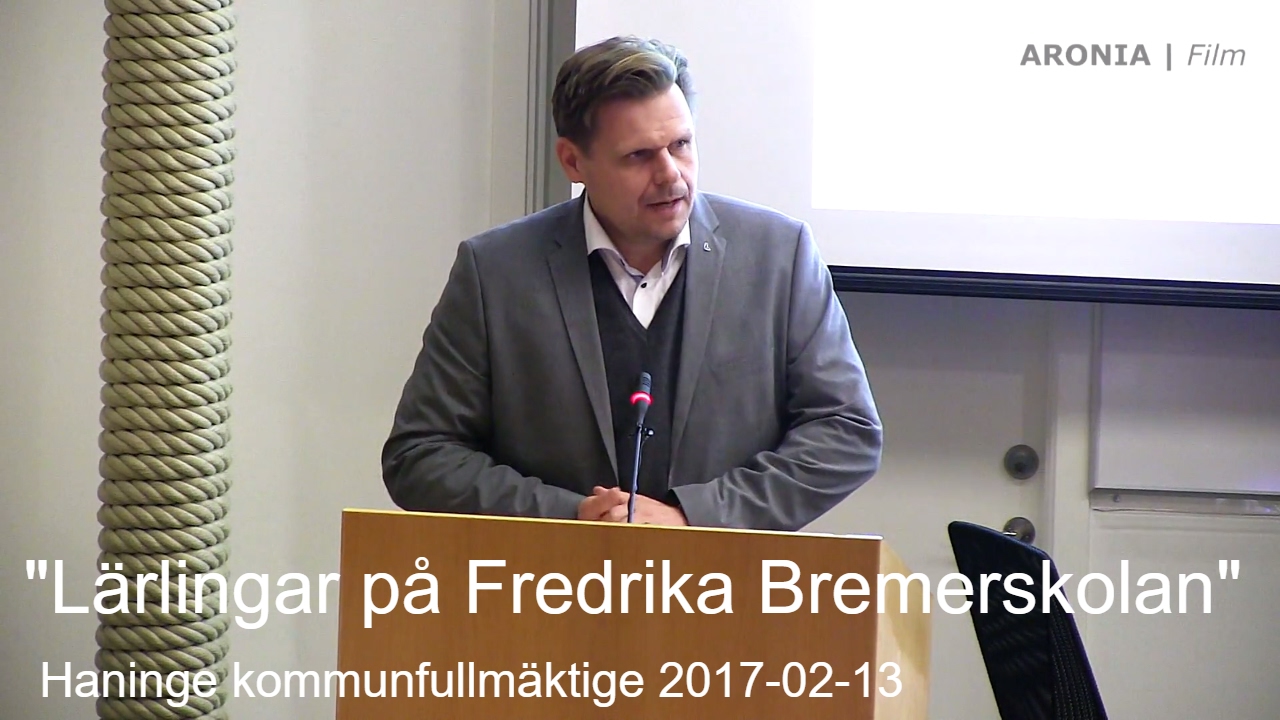 2017-02-13 Kommunfullmäktige  - Fler lärlingar på Fredrika Bremerskolan