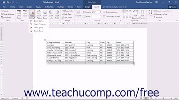Word 2016 Tutorial Inserting and Deleting Columns and Rows Microsoft Training