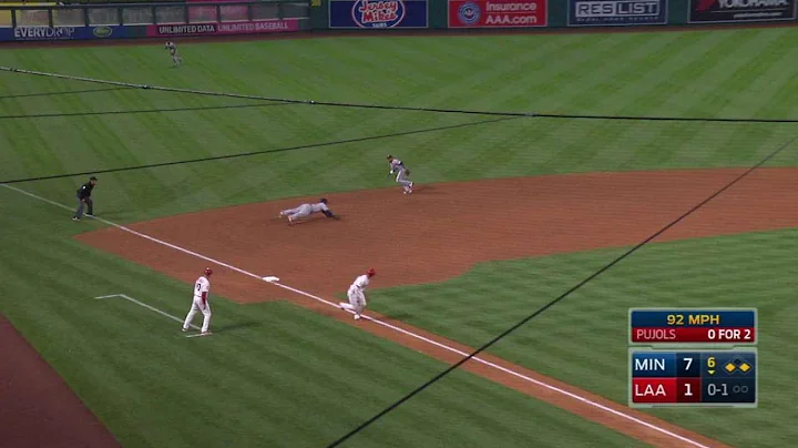 MIN@LAA: Sano lays out to start 5-4-3 double play