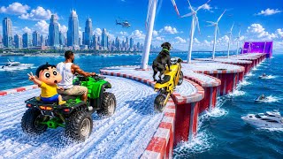 Franklin Shinchan Tried Dangerous Snowy Downfall Parkour Ramp Challenge | Gta V Bangla Ramp