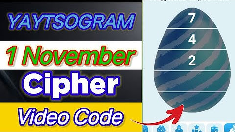 Yaytsogram 1 November Cipher Code | Today Yaytsogram Cipher Code #yaytsogram #airdrop #chiphercode