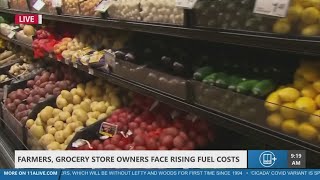 Rising fuel costs hit farmers and grocery stores
