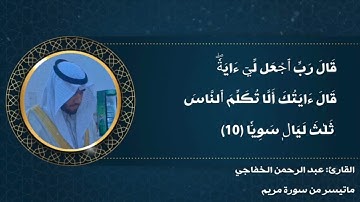 تلاوة سورة الفاتحة وما تيسر من سورة مريم.