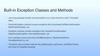 Built-in Exception Classes and Methods | Lecture 25: Exception Handling-III