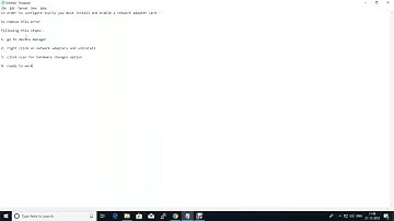 In order to configure tcp/ip you must install and enable a network adapter card---