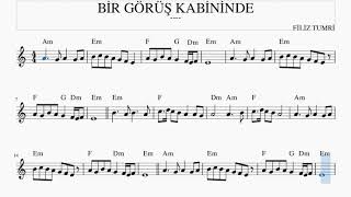 BİR GÖRÜŞ KABİNİNDE -KEMAN NOTALARI Resimi