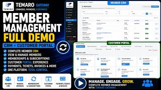 TEMARO Member Management & CRM Demo | Customer Profiles, Commerce History & Member Portal