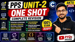 PPS Unit 2 One Shot | AKTU BTech 1st Year | Operators, Type Conversion, if-else, Switch Statement