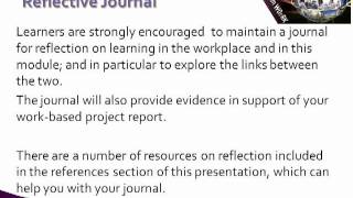 Reflecting on your learning in the workplace