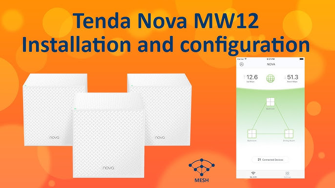 TENDA Système Mesh AC1200 Couverture 300 m², Remplacez le répéteur/routeur/CPL,  WIFI MESH Installation facile, Nova MW5C-3 cubes