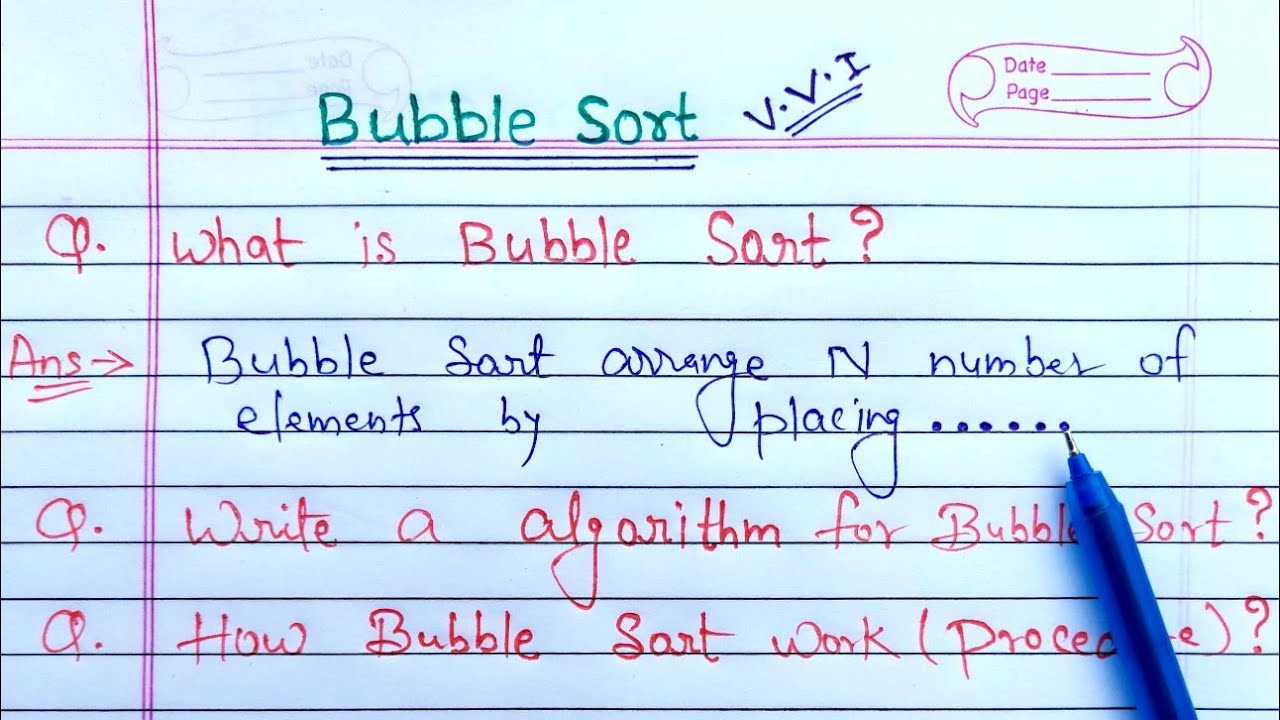 Working procedure of Bubble Sort
